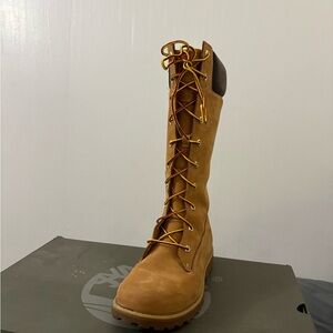 Timberland Tan Lace Up Boots with Rugged Design
